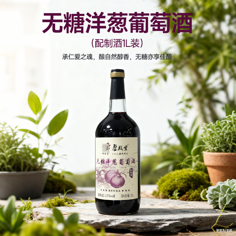 医殿堂无糖洋葱葡萄酒中老年三高人群喝的酒1L/瓶